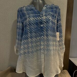 Blue Ombre Button-Down Shirt